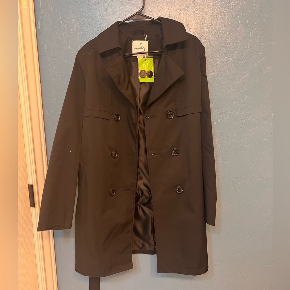NWT Black Sam Edelman Trench Coat DB/Large